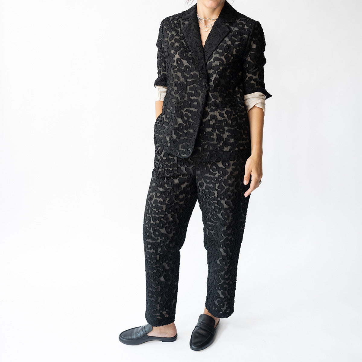 Jacquard Pant in Black