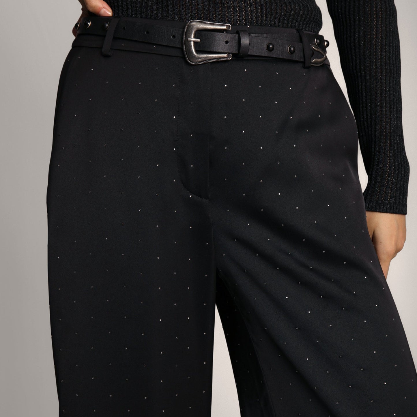 Leileen Sparkle Pant in Black