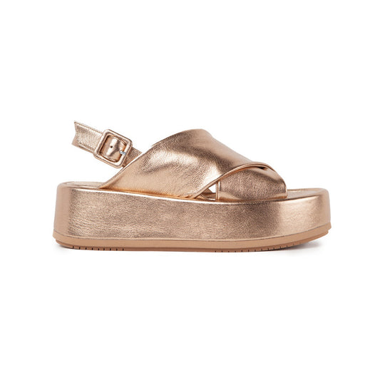 Basima Platform Sandal in Metallic Bronze