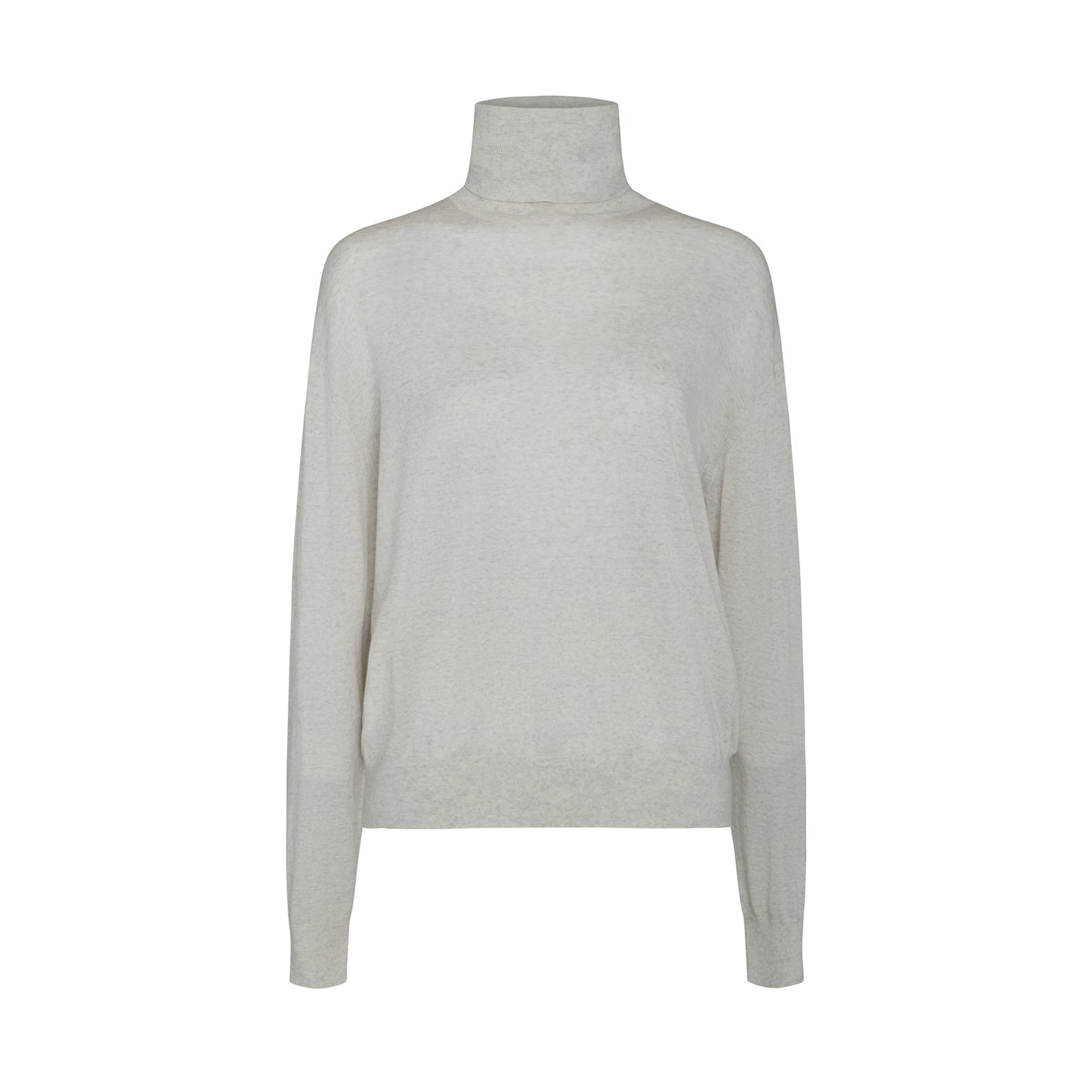 Easy Turtleneck in White Heather Grey