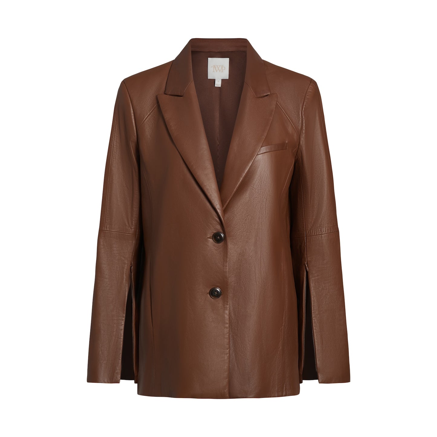 Joshua Leather Blazer in Mahogany