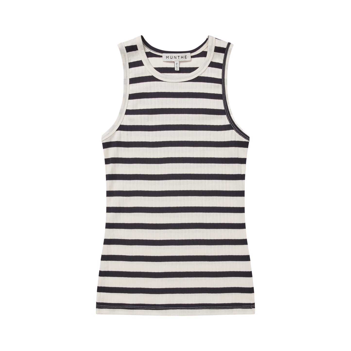 Ommei Ribbed Tank in Navy Stripe