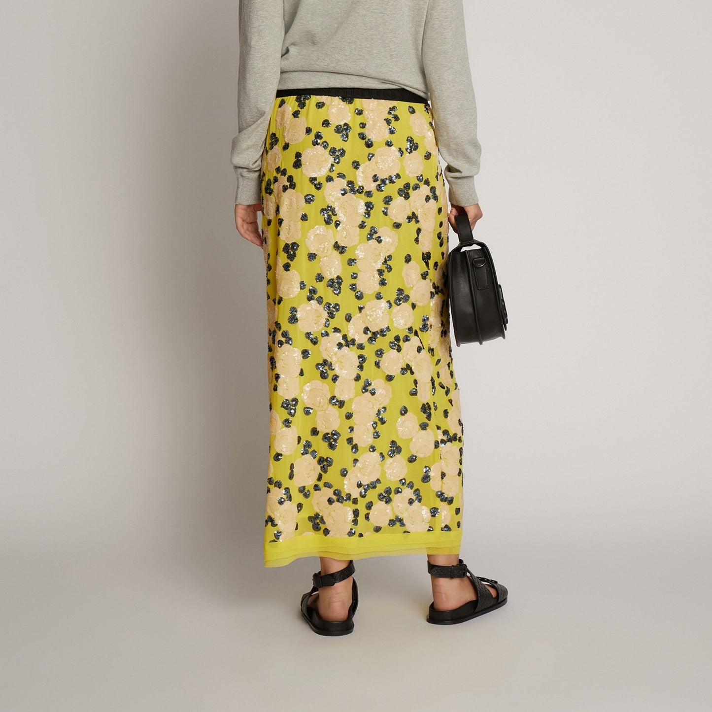 Omi Sequin Skirt in Lemon