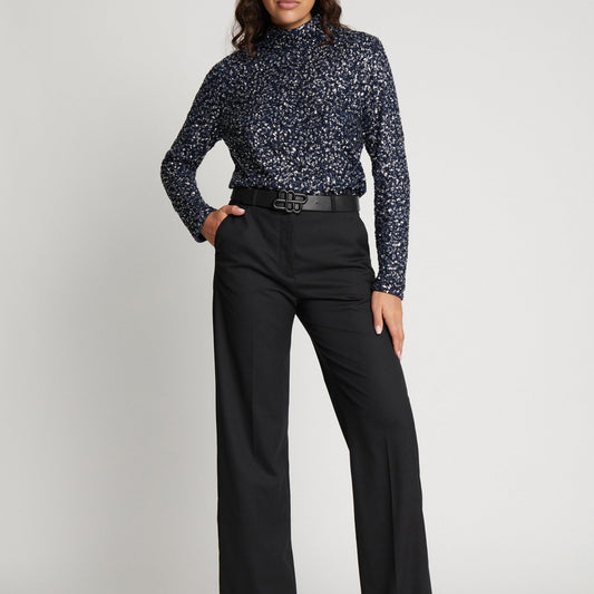 Salsu Sequin Blouse in Navy