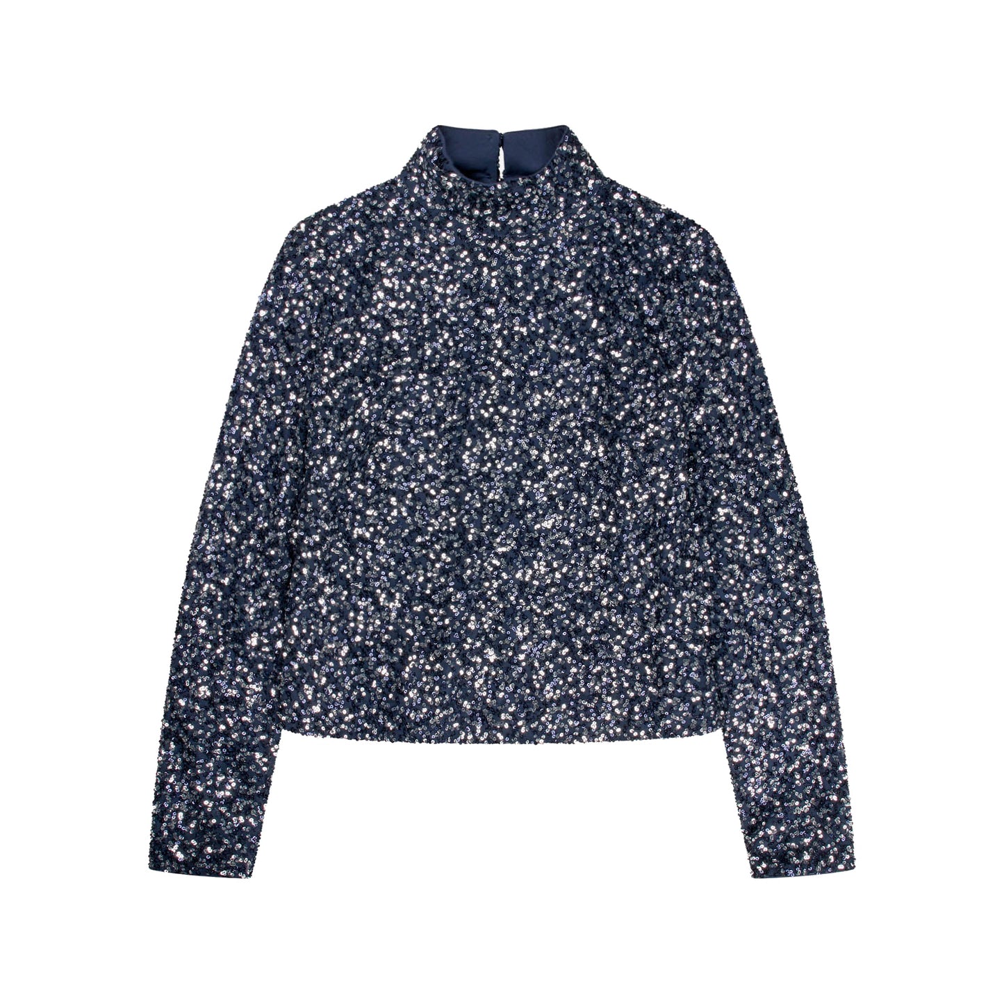 Salsu Sequin Blouse in Navy