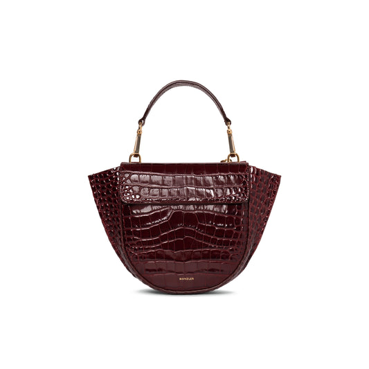 Hortensia Mini Bag in Bordeaux Croco
