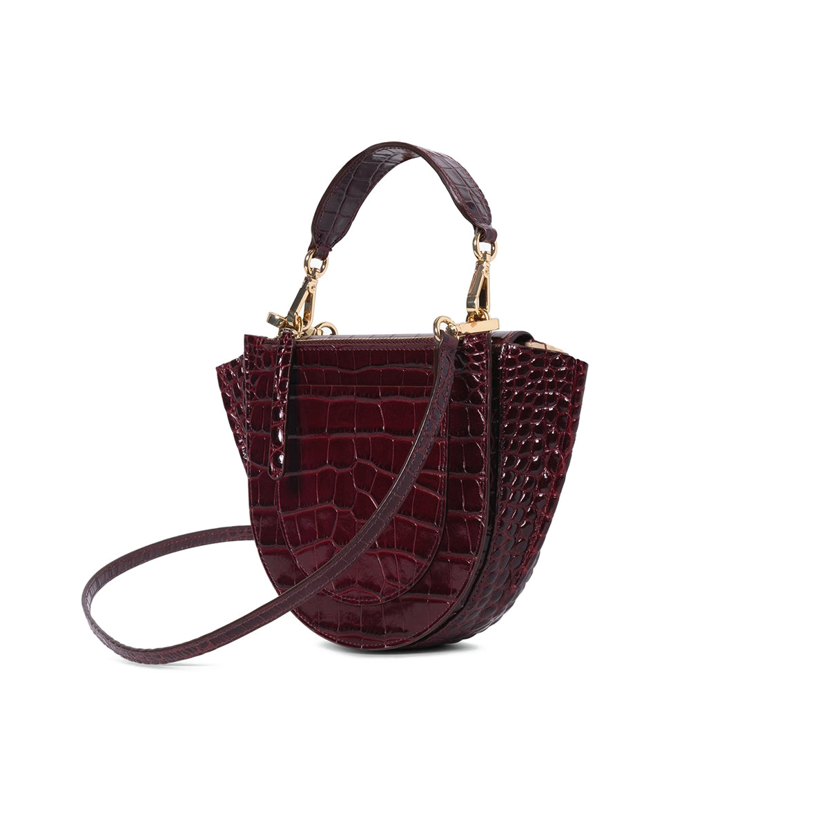 Hortensia Mini Bag in Bordeaux Croco