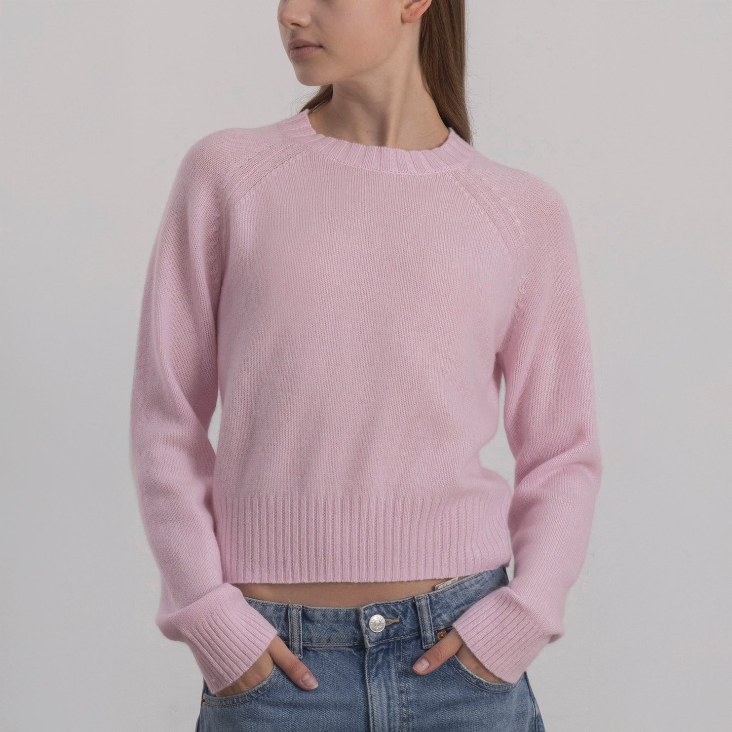 Crew Neck Sweater in Strawberry