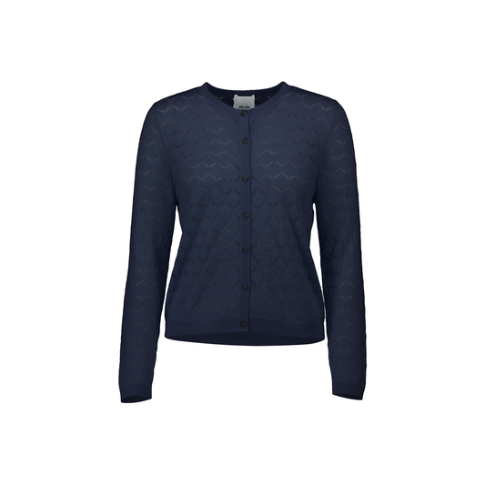 Pointelle Cardigan in Navy