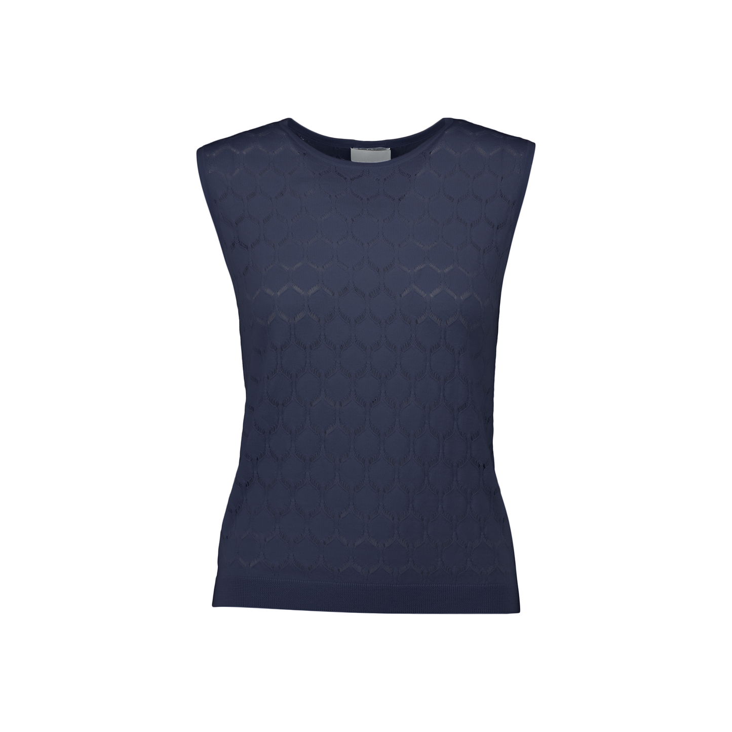 Pointelle Sleeveless Crew in Navy