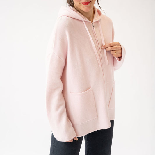 Oversized Zip Up in Rose Fondant
