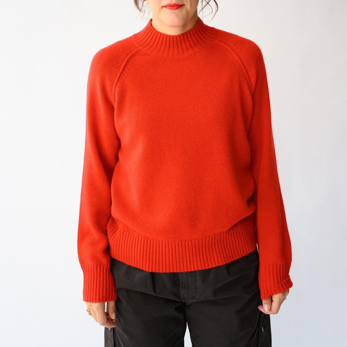 Mockneck Sweater in Scarlet