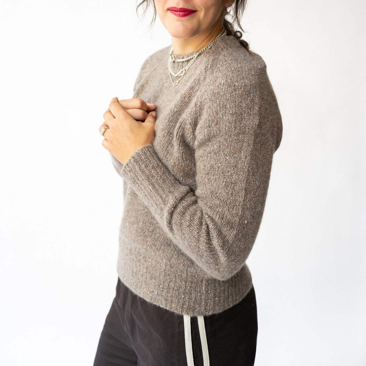 Crewneck Sweater in Fresh Pepper Melange