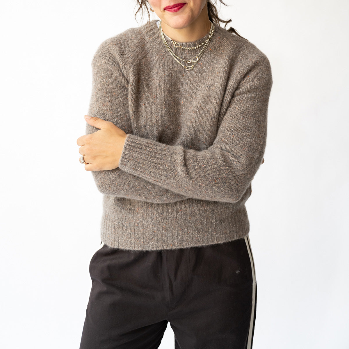 Crewneck Sweater in Fresh Pepper Melange