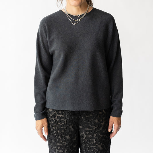 Relaxed Crewneck Sweater in Vulcano Melange