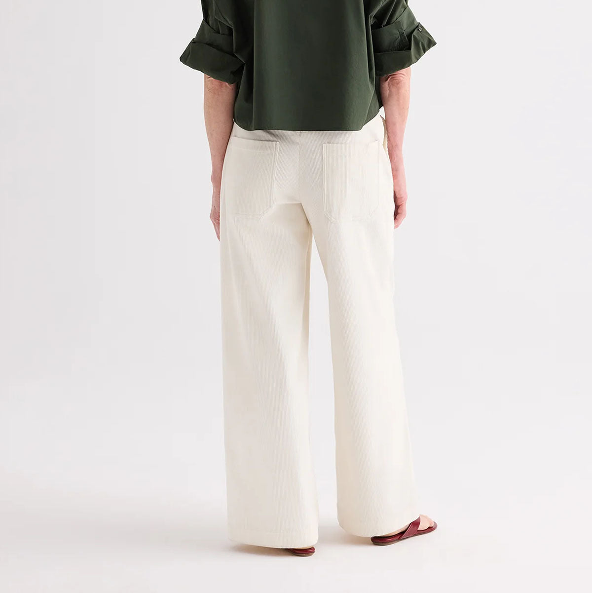 Dylan Pant in White Corduroy