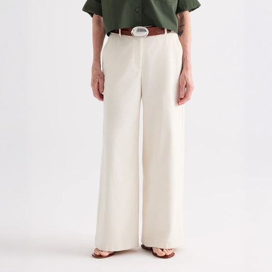 Dylan Pant in White Corduroy