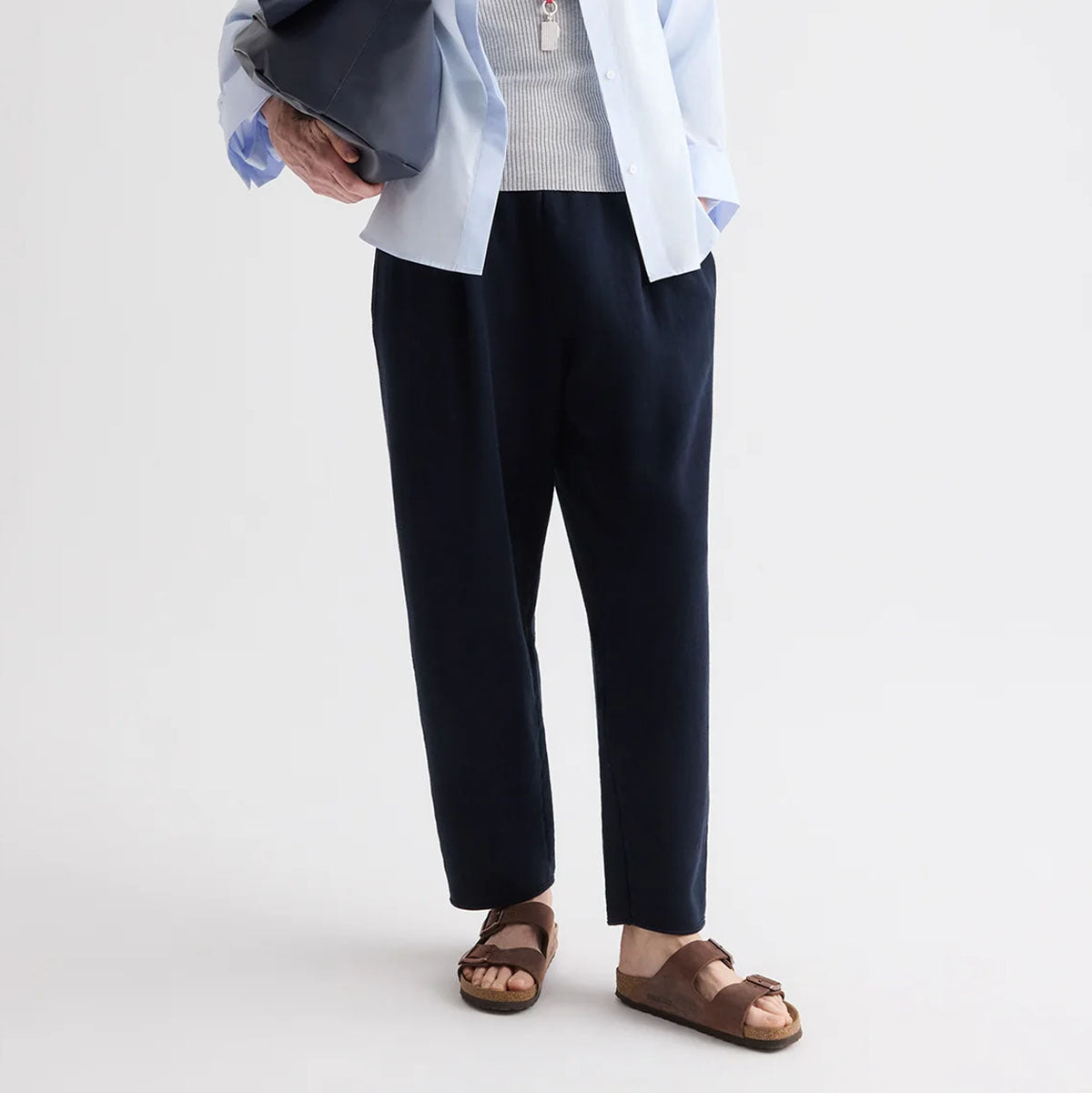 Pleated Sweatpant in Navy