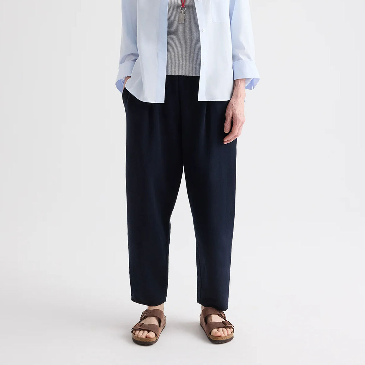 Pleated Sweatpant in Navy