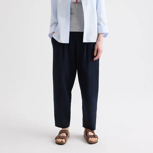 Pleated Sweatpant in Navy