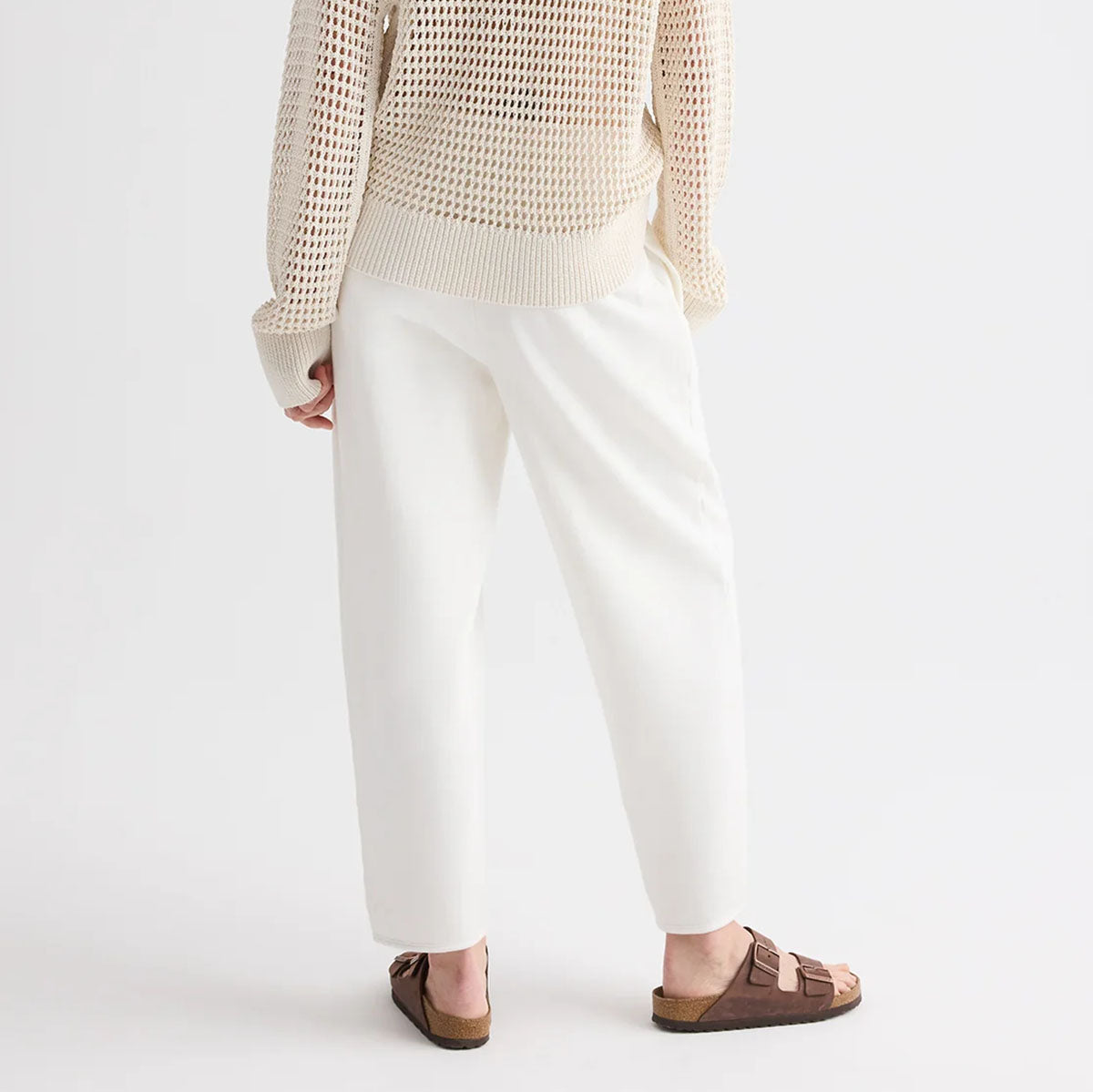 Pleated Sweatpant in White