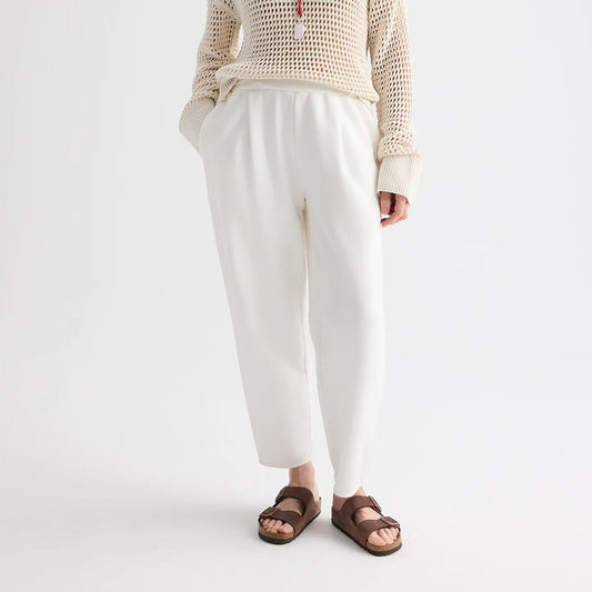 Pleated Sweatpant in White