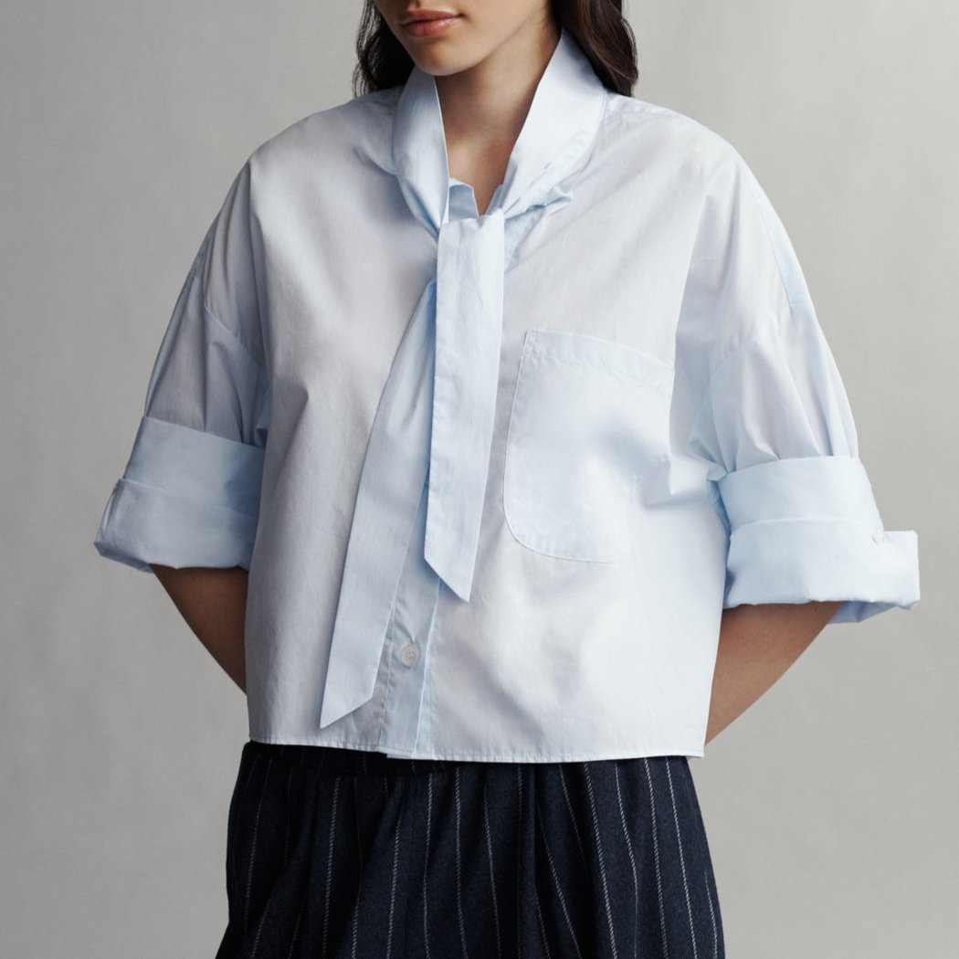 Next Ex Tie Blouse in Baby Blue