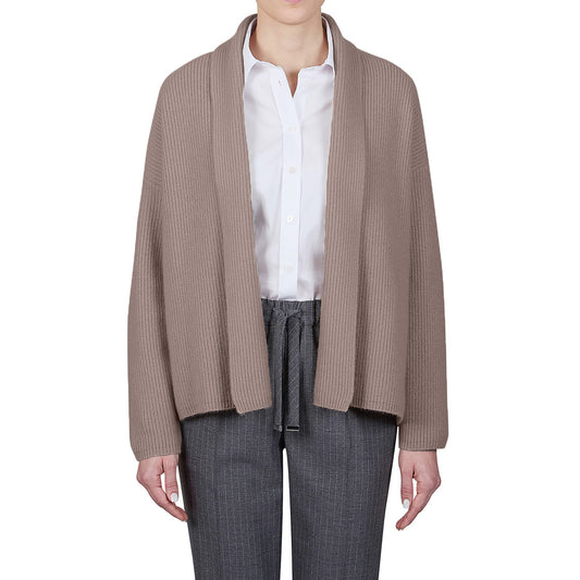 Open Cardigan in Sand Cashmere
