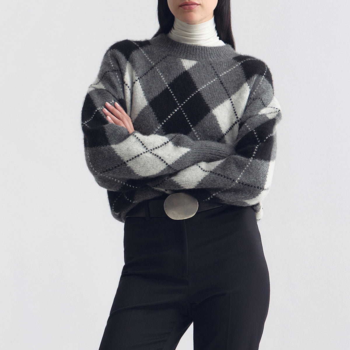 Feron Sweater in Grey and Ivory