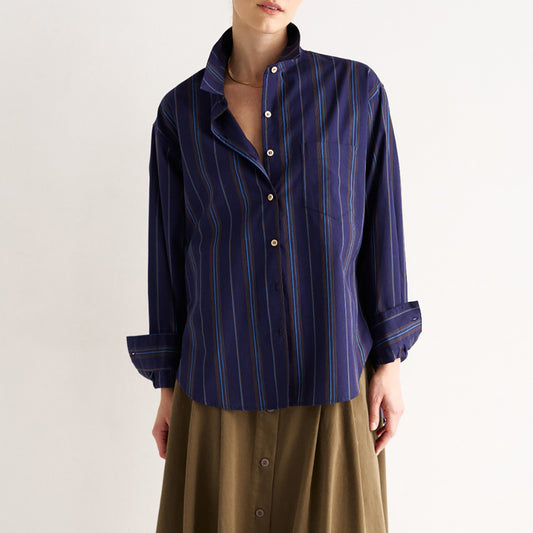 The Weekend Shirt in Royal Stripe