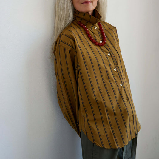 The Weekend Shirt in Goldenrod Stripe