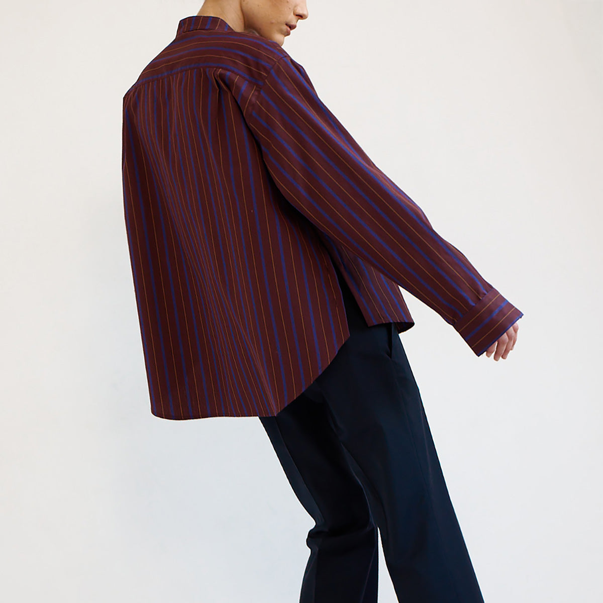 The Editor Shirt in Oxblood Stripe