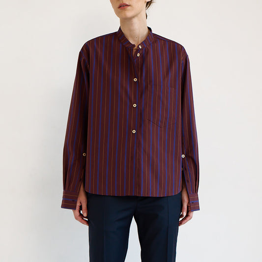 The Editor Shirt in Oxblood Stripe