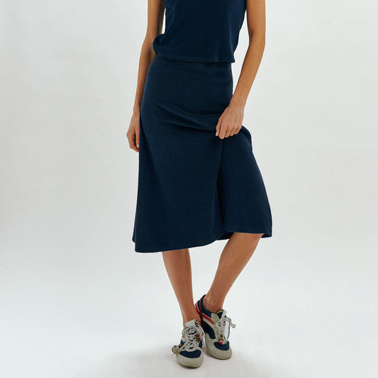 Sienna Midi Skirt in Navy