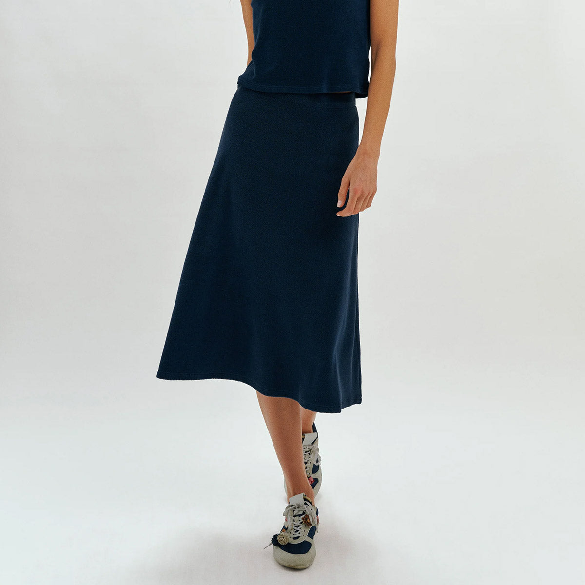 Sienna Midi Skirt in Navy