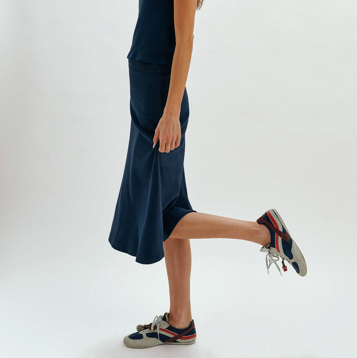 Sienna Midi Skirt in Navy