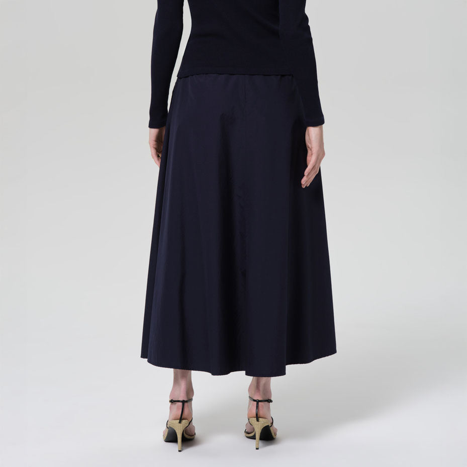 Emi Poplin Skirt in Navy