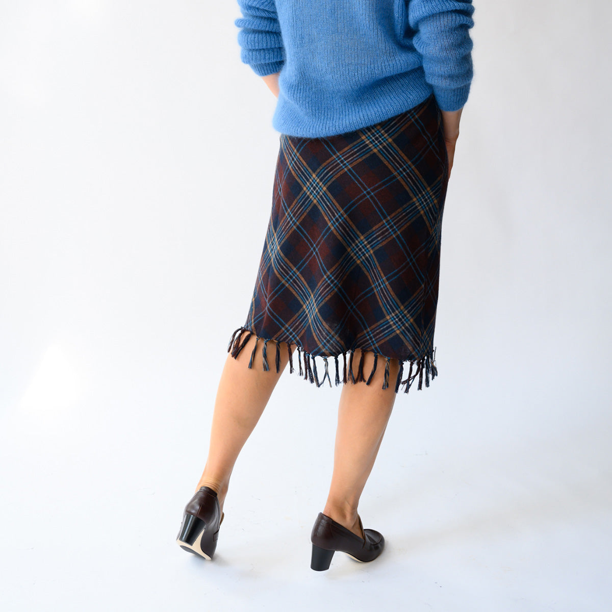 Elowette Fringe Skirt in Willoughby Plaid