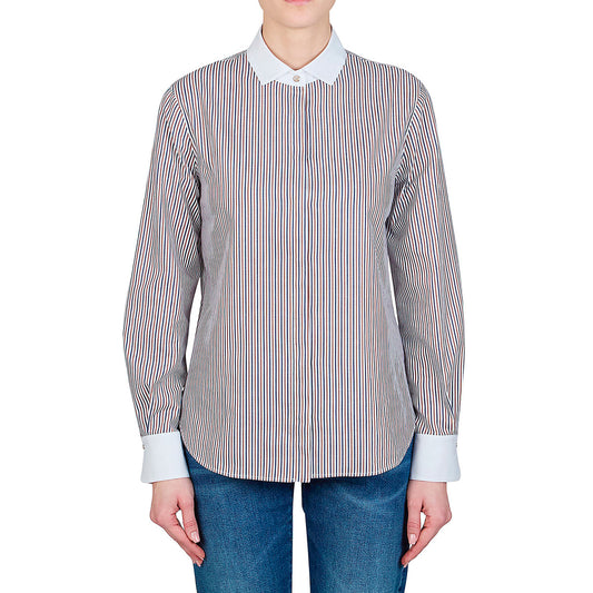 Collared Blouse in Blue & Whiskey
