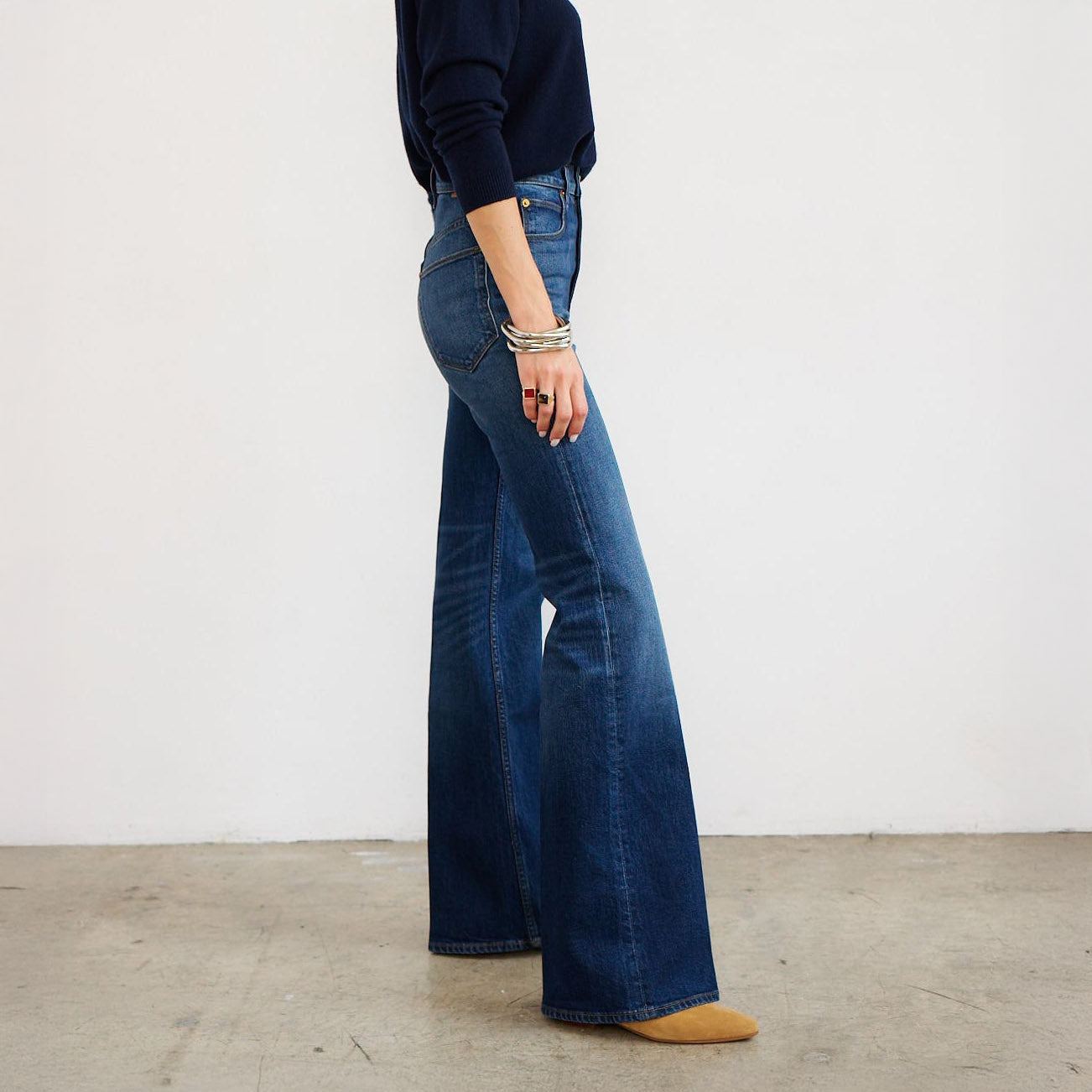 The Crease Jean in Distressed Dark