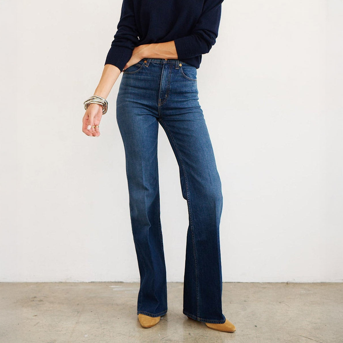 The Crease Jean in Distressed Dark