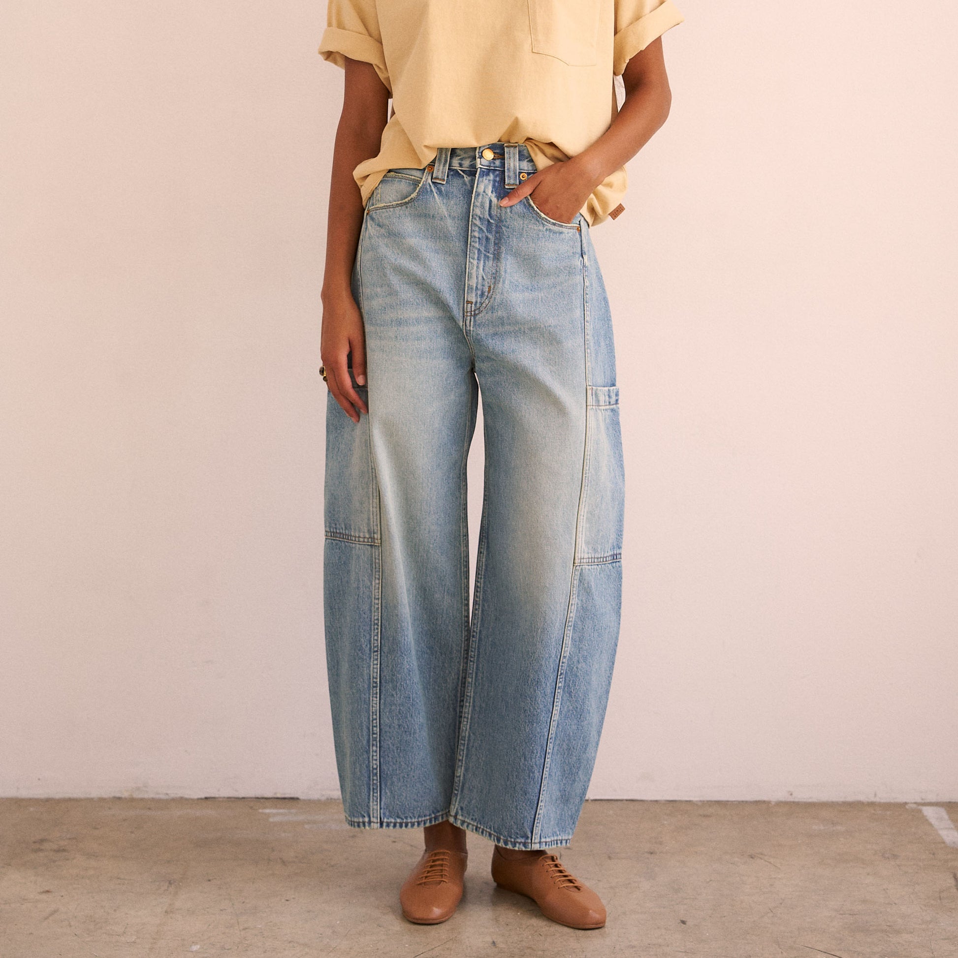 The Crop Painter in Worn Indigo