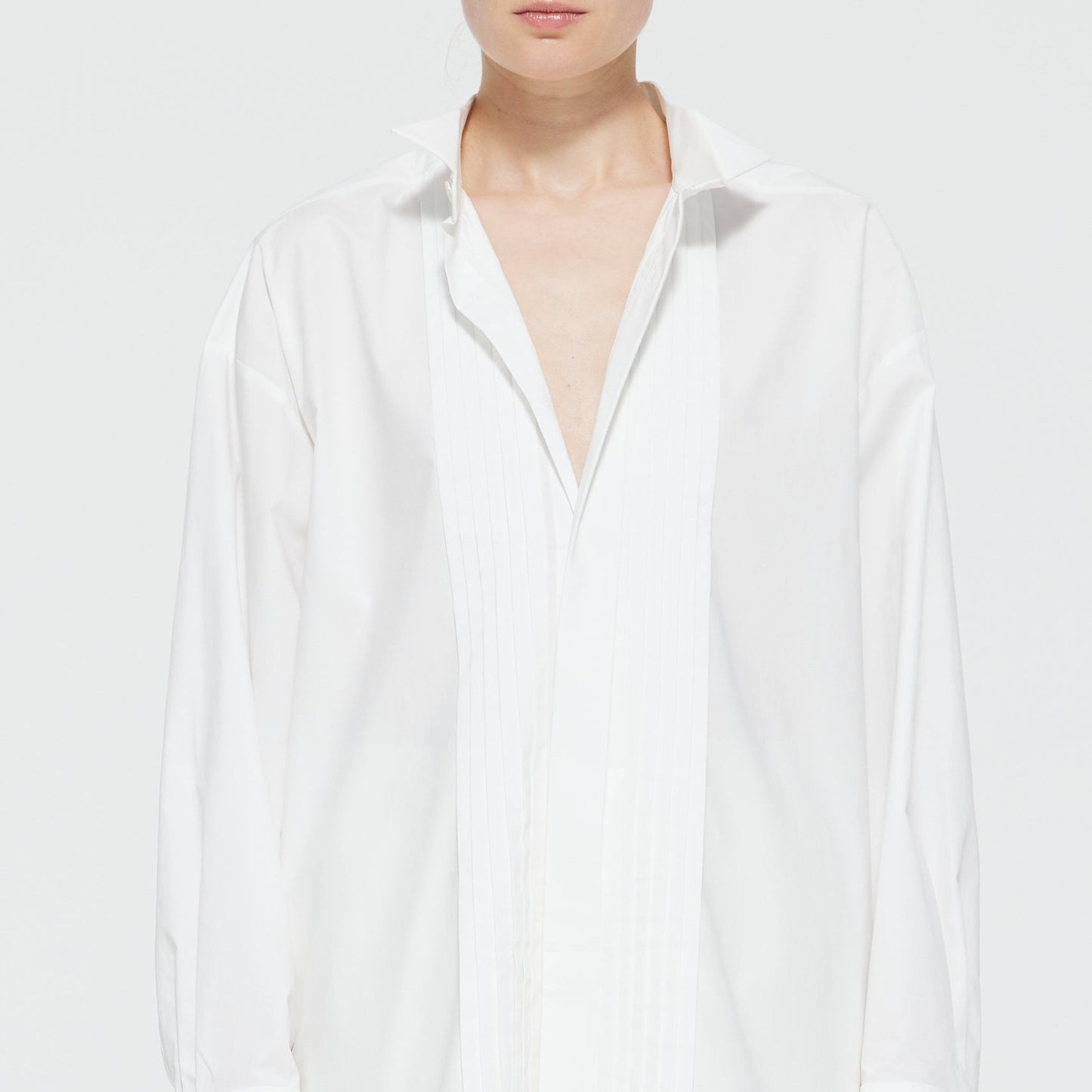 Tuxedo Poplin Shirt in White