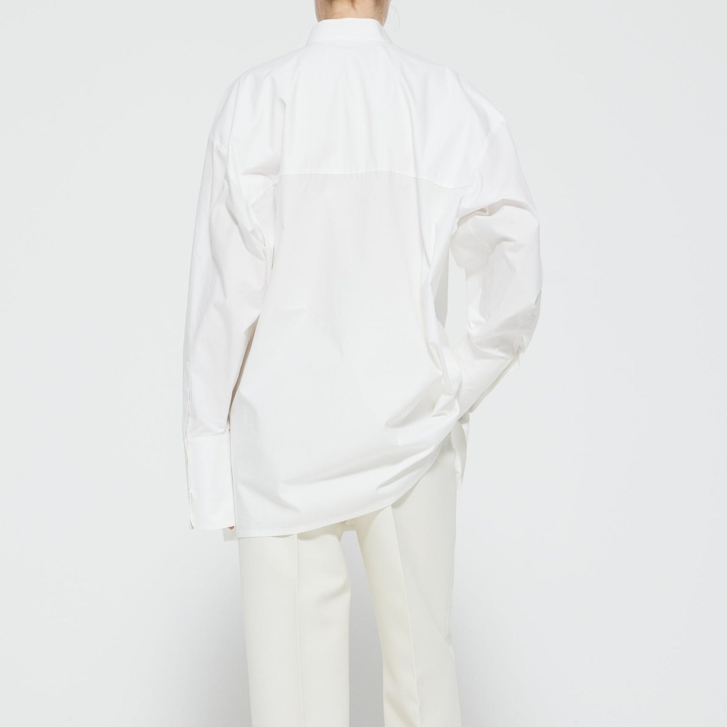 Tuxedo Poplin Shirt in White