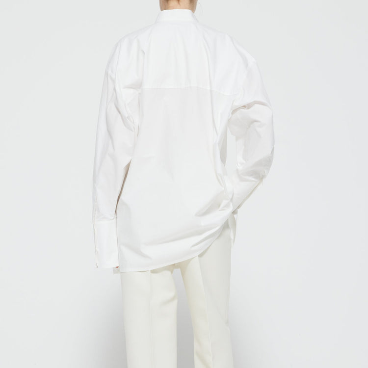 Tuxedo Poplin Shirt in White