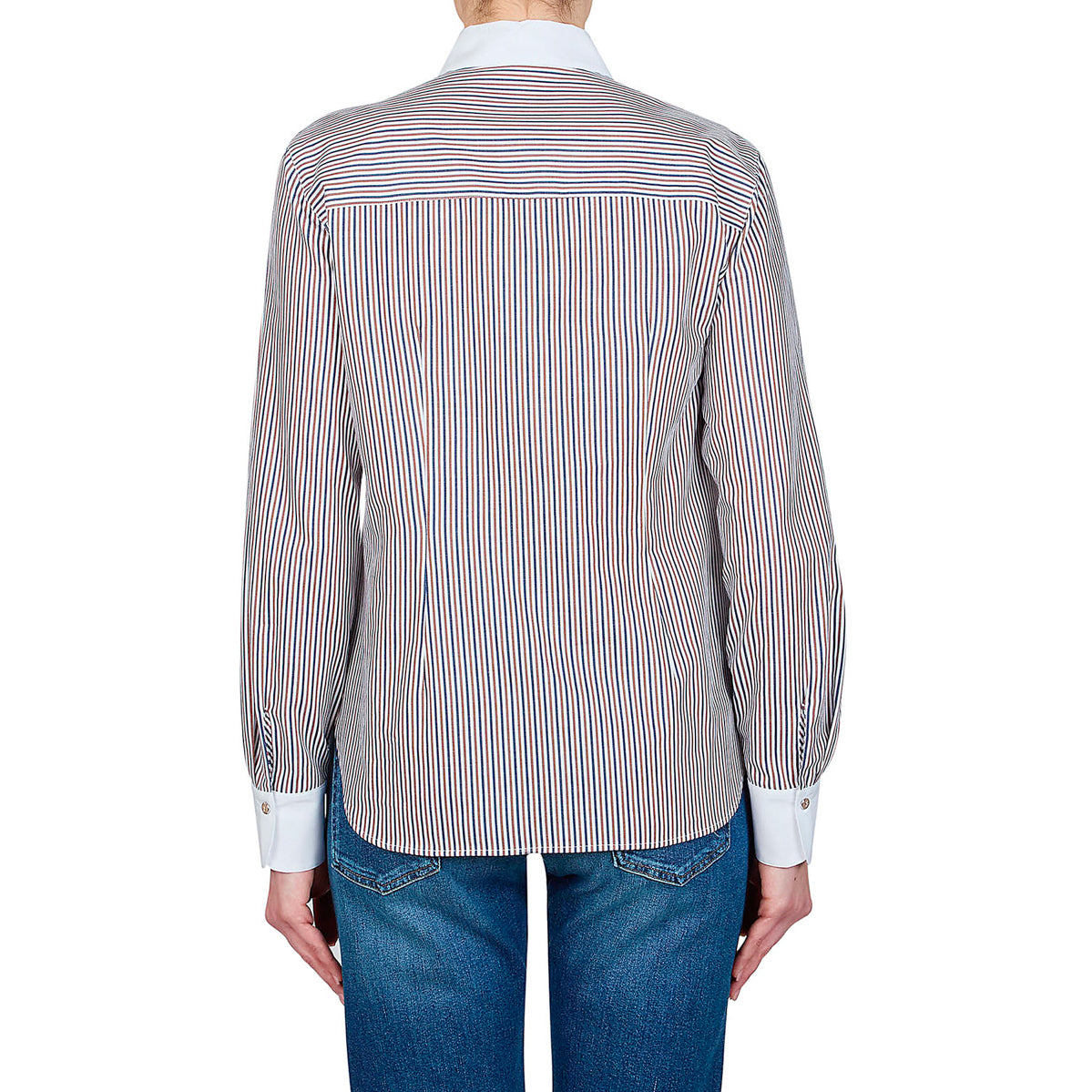 Collared Blouse in Blue & Whiskey