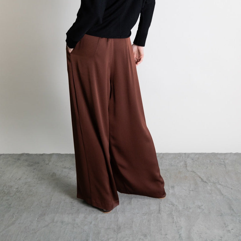 Wide Leg Trouser in Honey Brown