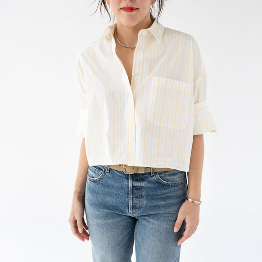 Next Ex Blouse in Yellow and Blue Stripe