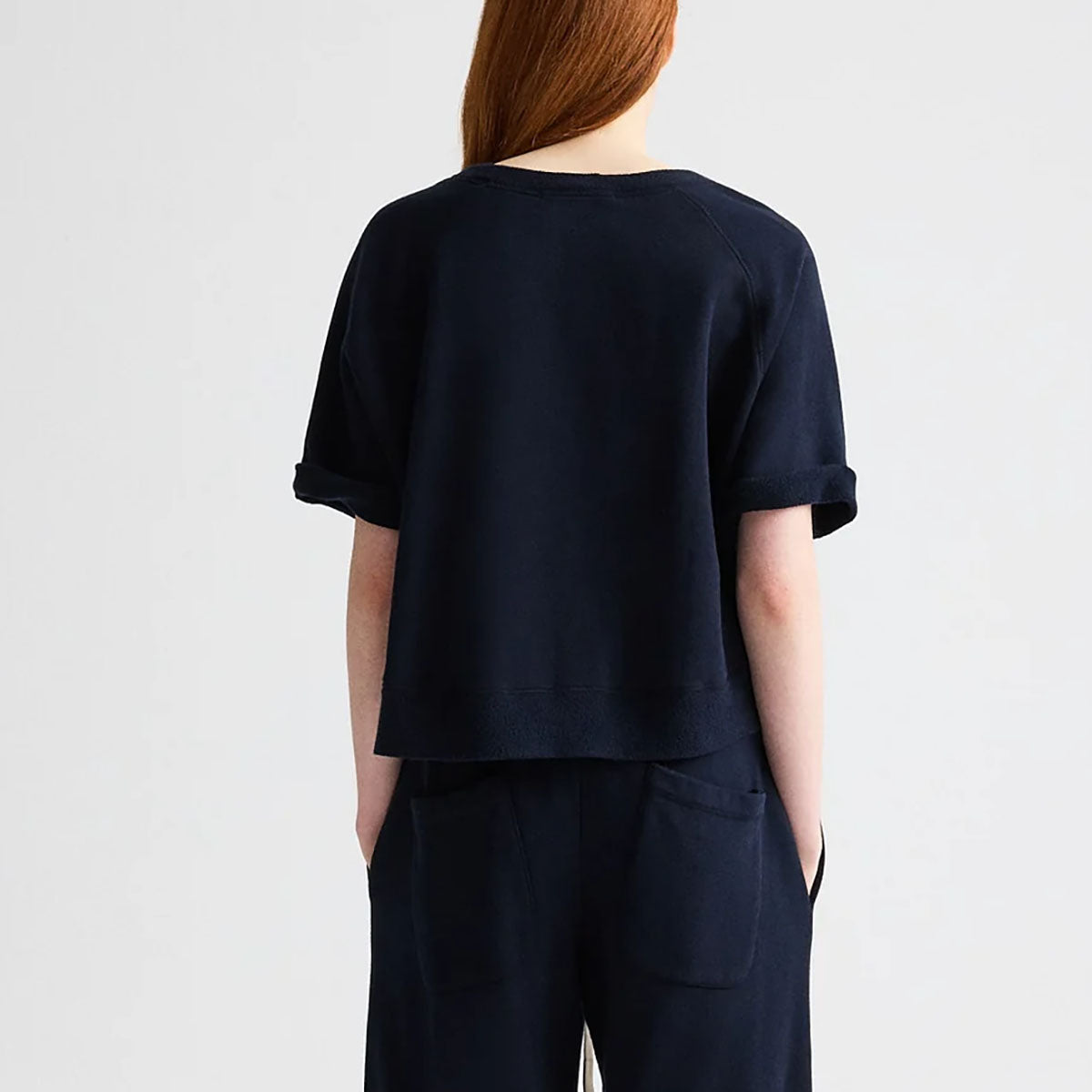 Slouchy Rolled Tee in Midnight