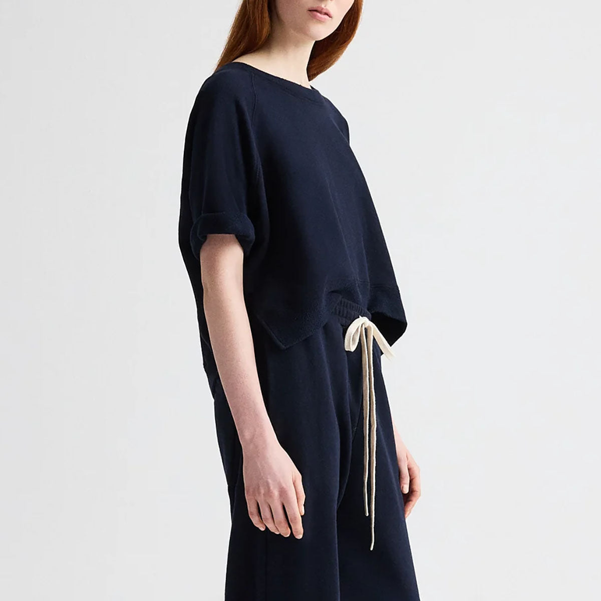 Slouchy Rolled Tee in Midnight